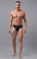 Men's Grey Mid-Rise Solid Brief