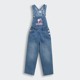 Girls Blue Casual Sleeveless Dungaree