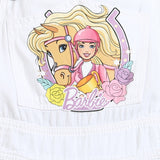 Girls White Casual Sleeveless Graphic Dungaree