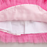 Girls Pink Party Full Sleeves Above Knee Dresses