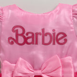 Girls Pink Party Half Sleeves Above Knee Dresses