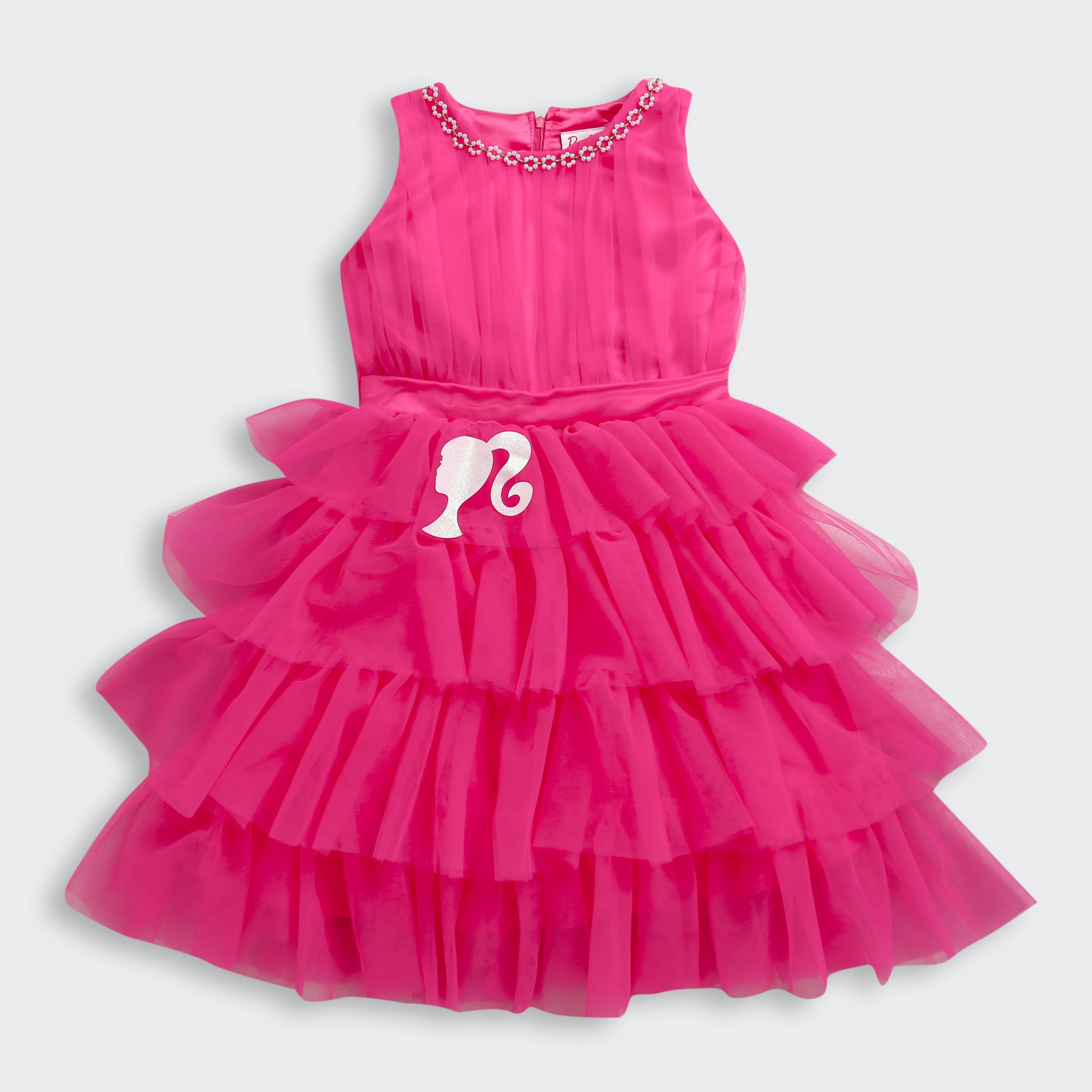 Girls Pink Party Sleeveless Dress