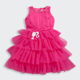 Girls Pink Party Sleeveless Dress
