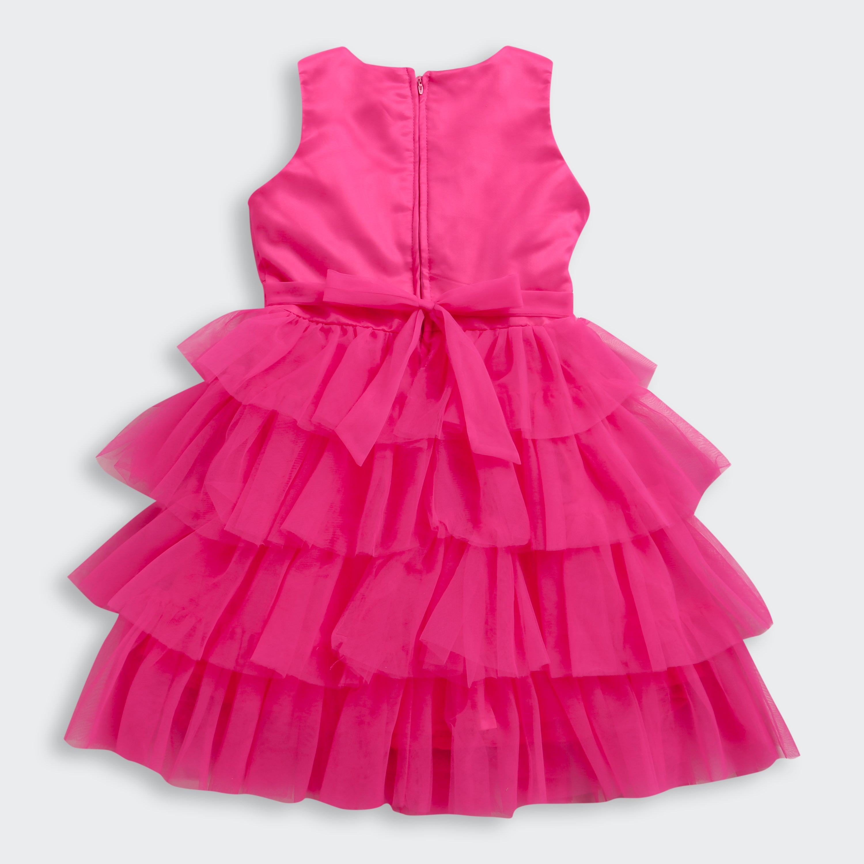 Girls Pink Party Sleeveless Dress
