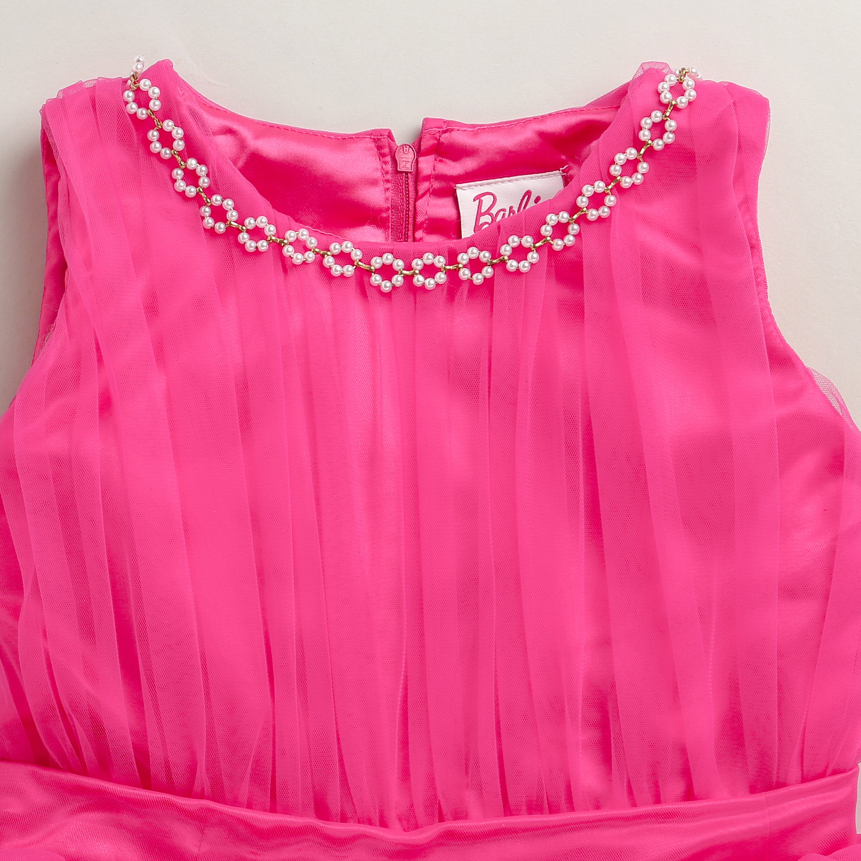 Girls Pink Party Sleeveless Dress