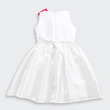 Girls White Party Fit & Flared Sleeveless Dress