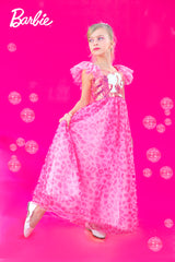 Girls Hot Pink Party Fit & Flared Spaghetti Dress