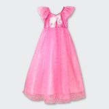 Girls Hot Pink Party Fit & Flared Spaghetti Dress