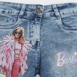 Girls Blue Outdoor Above Knee Shorts