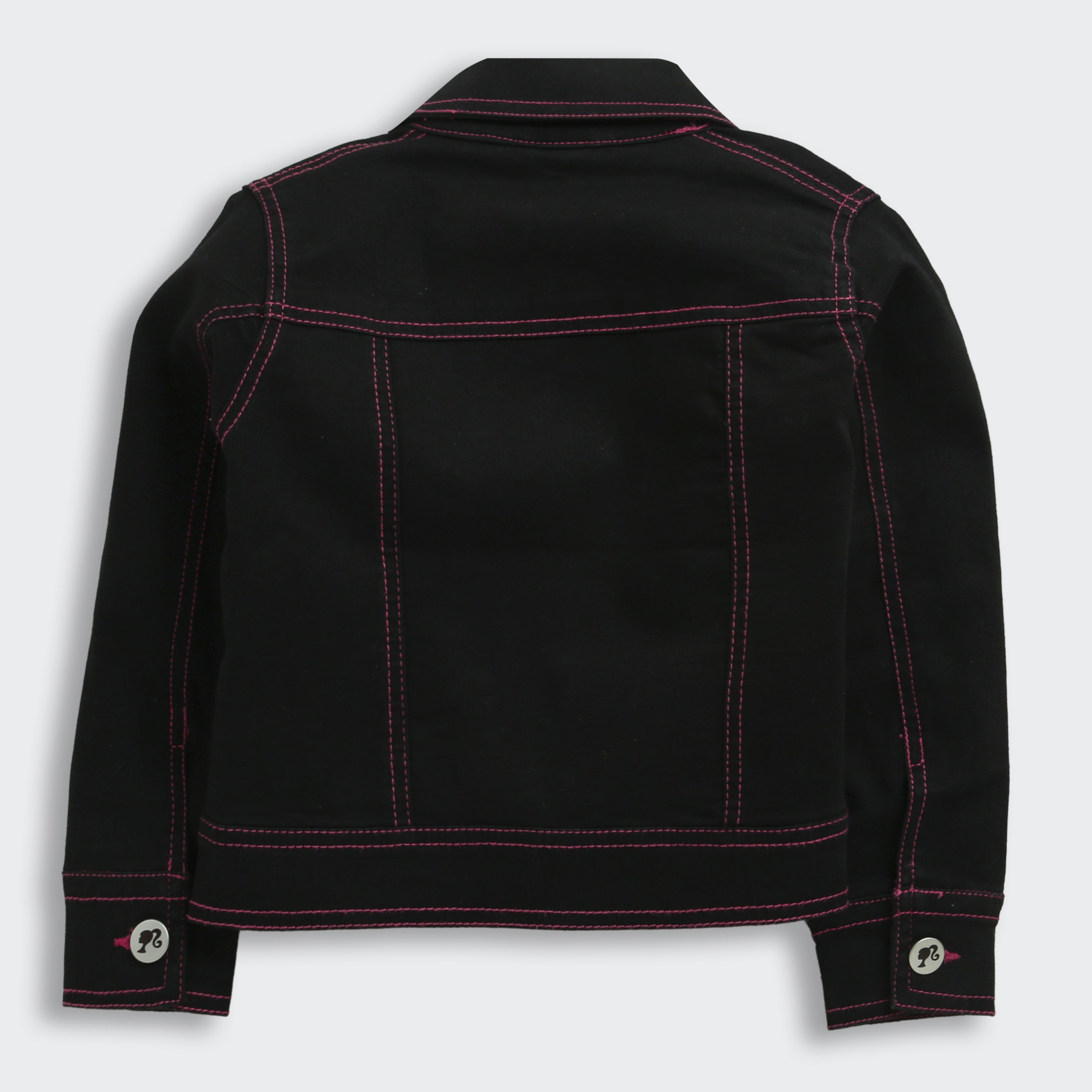 Girls Black Casual Full Sleeves Regular Fit Jacket