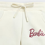 Girls White Casual Stretchable Regular Joggers