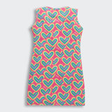 Girls Pink Party Sleeveless Above Knee Dresses