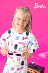 Girls Blue Casual Regular Printed Above Knee Half Sleeves Dress