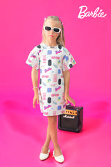Girls Blue Casual Regular Printed Above Knee Half Sleeves Dress