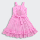 Girls Pink Party Sleeveless Above Knee Dresses