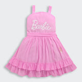 Girls Pink Party Sleeveless Above Knee Dresses