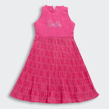 Girls Pink Party Sleeveless Above Knee Dresses