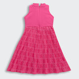 Girls Pink Party Sleeveless Above Knee Dresses