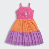 Girls Pink Party Sleeveless Above Knee Dresses