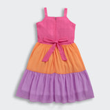 Girls Pink Party Sleeveless Above Knee Dresses
