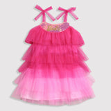Girls Pink Party Sleeveless Above Knee Dresses