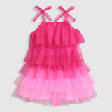Girls Pink Party Sleeveless Above Knee Dresses