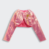 Girls Neon Pink Party Bodycon Full Sleeves Dress