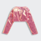 Girls Neon Pink Party Bodycon Full Sleeves Dress