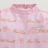 Girls Pink Casual Full Sleeves Above Knee Dresses