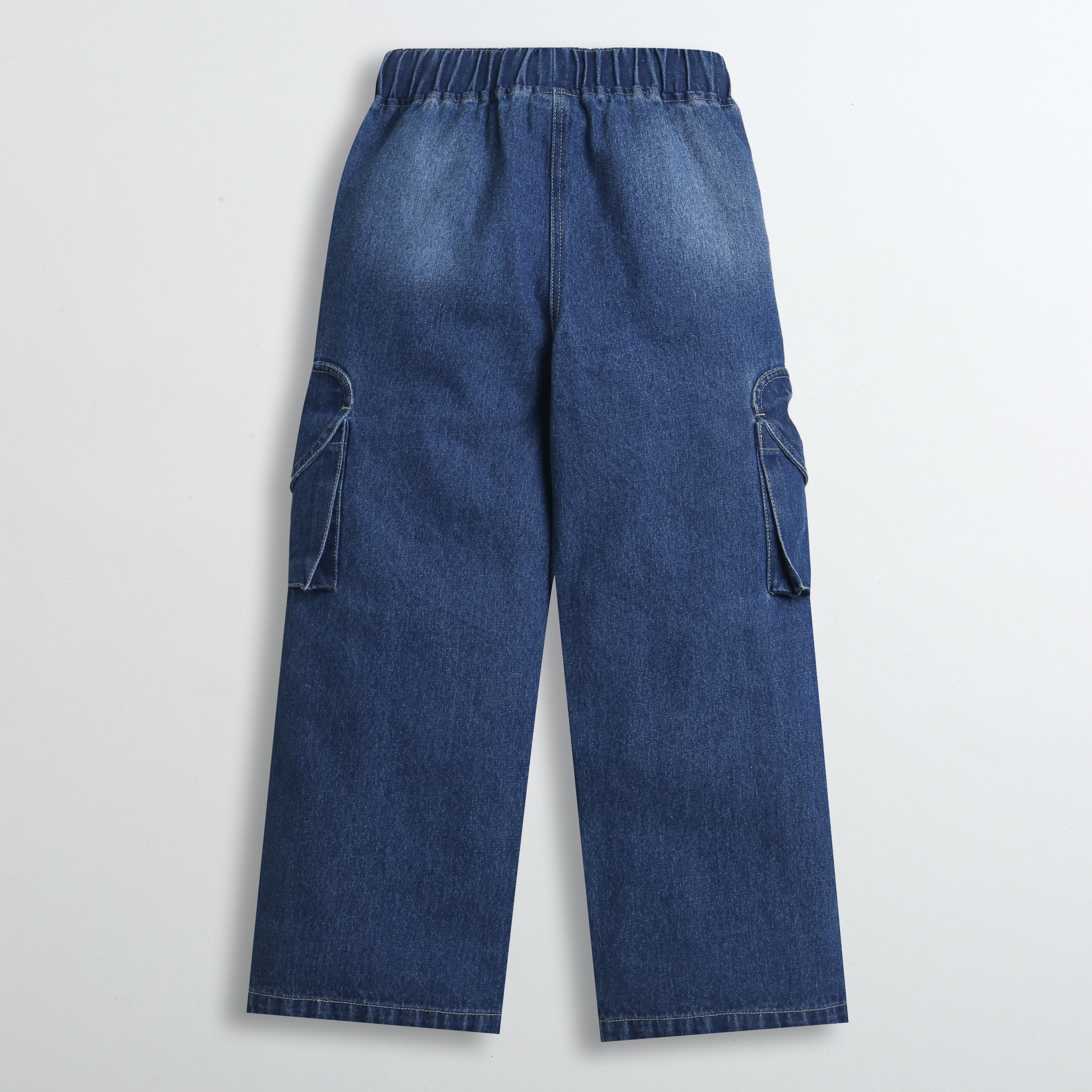 Girls Blue Non-Stretchable Regular Fit Pant