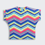 Girls Yellow Fusion Half Sleeves Top and Short Set