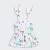 Girls White Casual Sleeveless Clothing Sets