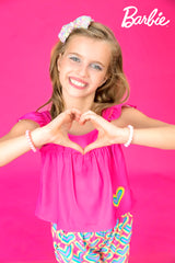 Girls Pink Casual Regular Solid Top and Shorts Set