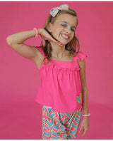 Girls Pink Casual Regular Solid Top and Shorts Set