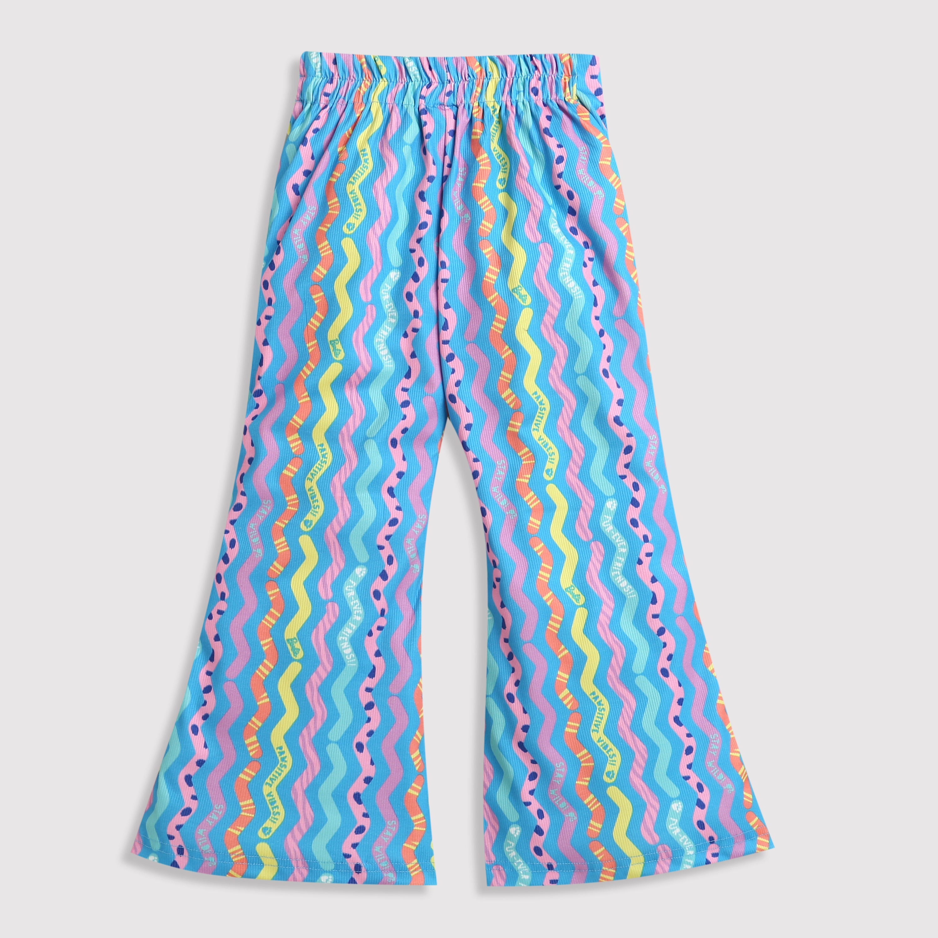 Girls Blue Casual Full Sleeves Top and Pant Set