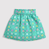 Girls Green Casual Top and Skirt Set