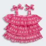 Girls Pink Party Round Neck Top