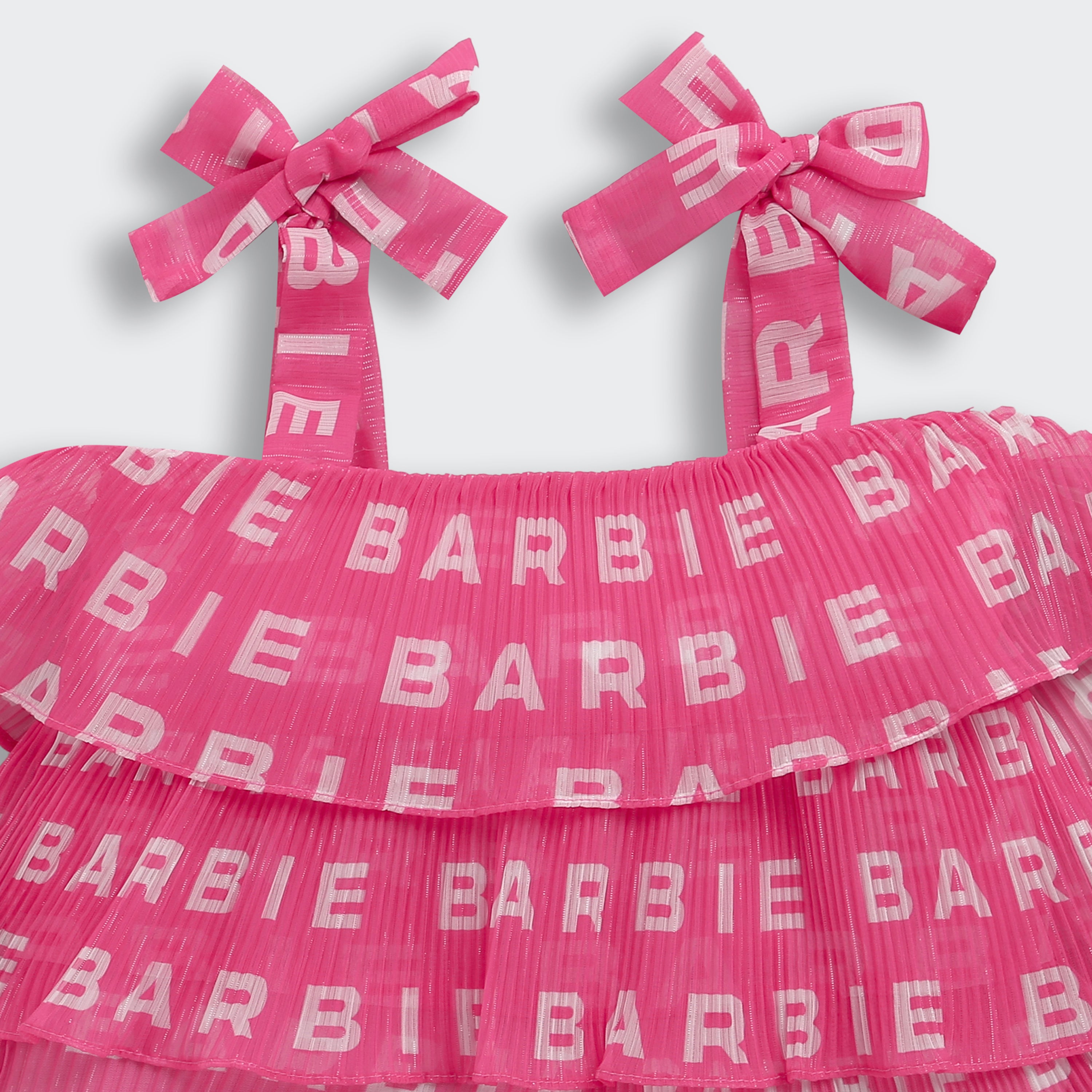Girls Pink Party Round Neck Top
