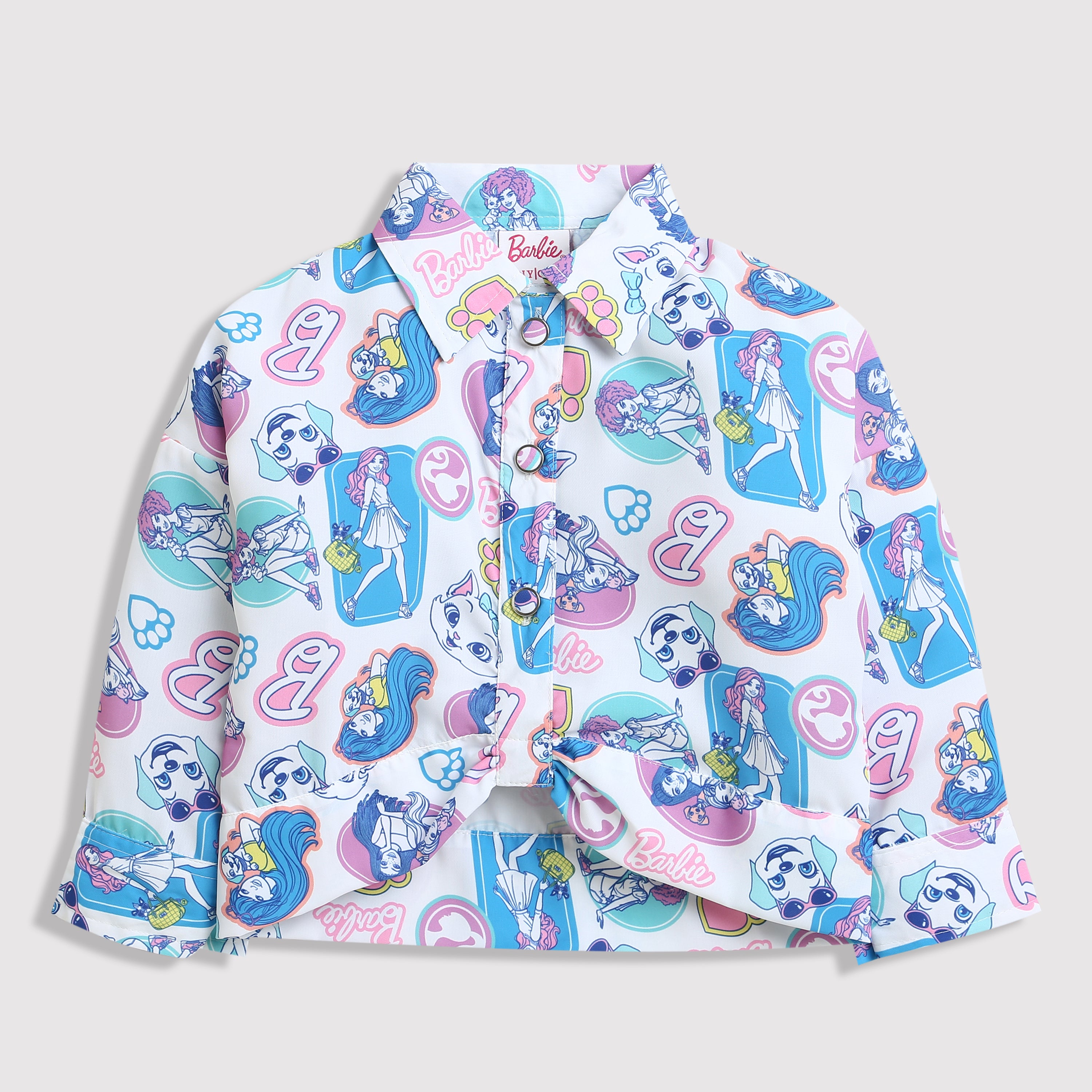 Girls Blue Casual Full Sleeves Regular Top