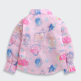 Girls Light Pink Casual Full Sleeves Shirt