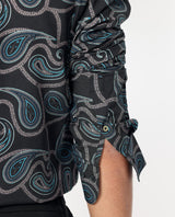 Men's Black Casual Regular Fit Printed Full Sleeves Shirt