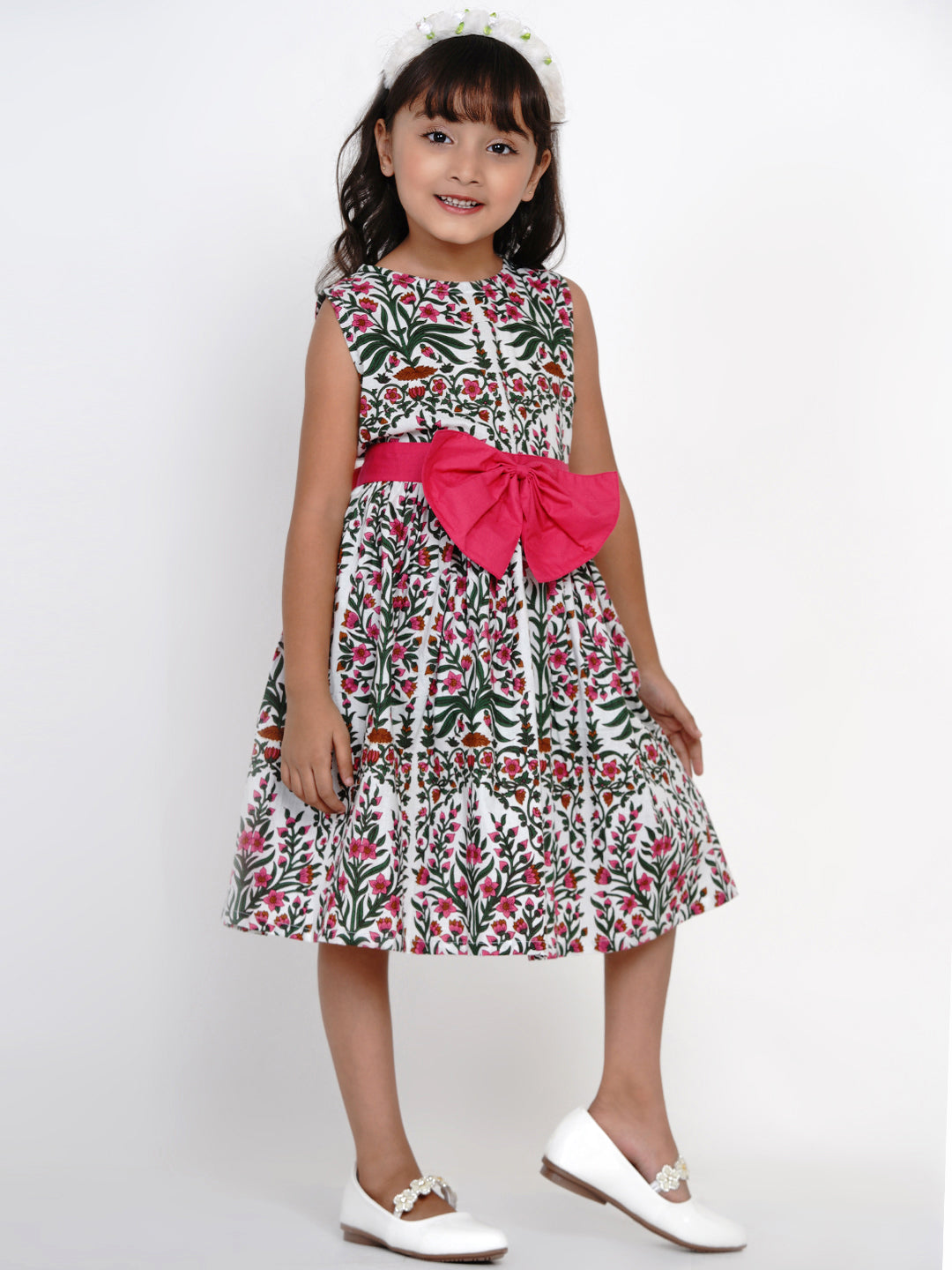 Girls Multicolor Floral Party Dress