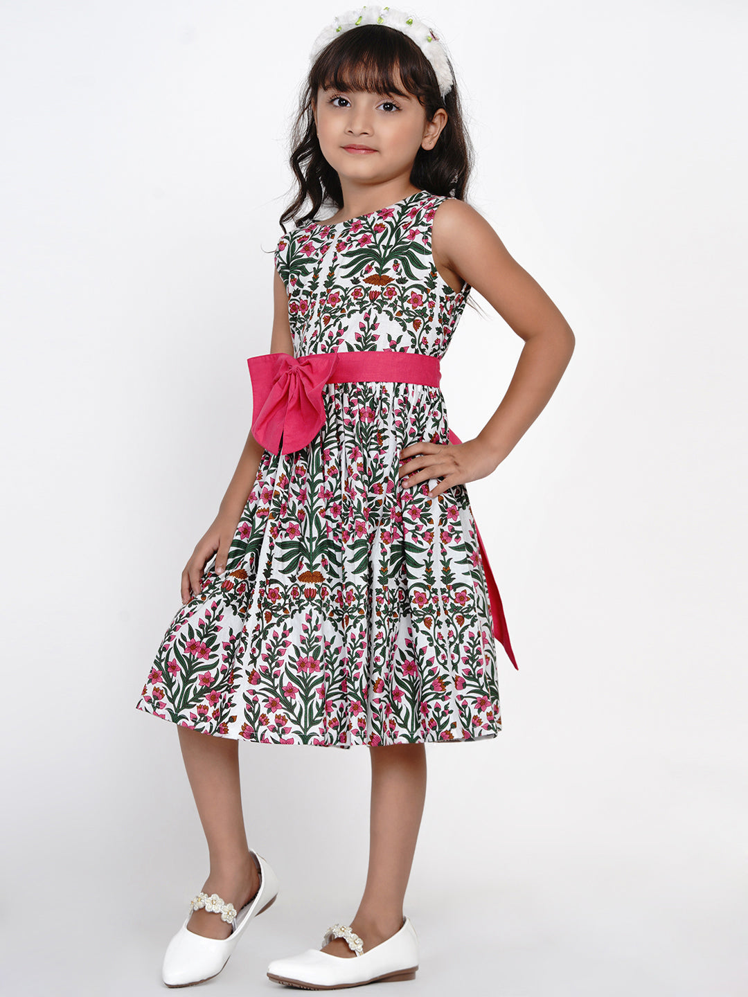 Girls Multicolor Floral Party Dress