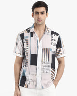 Men's Multicolor Casual Regular Fit Printed Half Sleeves Shirt