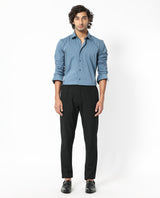 Men's Blue Formal Regular Fit Solid Full Sleeves Shirt