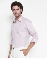 Men's Pink Formal Regular Fit Solid Full Sleeves Shirt