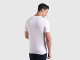 Mens White Casual Slim Fit Solid Half Sleeves Tshirt