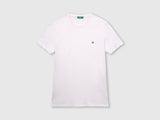 Mens White Casual Slim Fit Solid Half Sleeves Tshirt