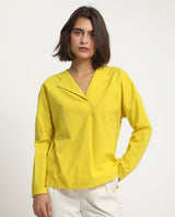 Women's Yellow Casual Full Sleeves Top