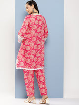 Women's Couture Floral Printed Regular Kurta with Trouser
